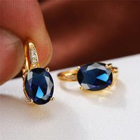 Oval Goose Egg Zircon Women's Ear Clip $10.00 Dana Fashion Color: Gold Sapphire Blue Women's Accessories Product information: Treatment Process: Electroplating Applicable people: Unisex Style: Ellipse Material: Copper Shape: Geometric Popular elements: El