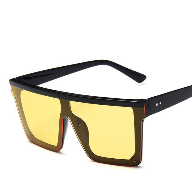 Oversize Ladies Men Large Glasses Sunglasses Accessories Round $14.95 Dana Fashion Color: Black yellow Women's Accessories Overview: Fashion frame design Fashion and colorful elements, with simple design, trendy travel, With a variety of colors, there is