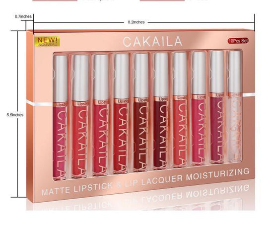 Pack Of 10 Matte Nonstick Cup Waterproof Lip Gloss $36.76 Dana Fashion style: 1 Style makeup Selling point: Color and texture: It can fully meet the needs of all women. Saturated hue, smooth texture, easy to apply. Use aspects: Easy to use, suitable for e