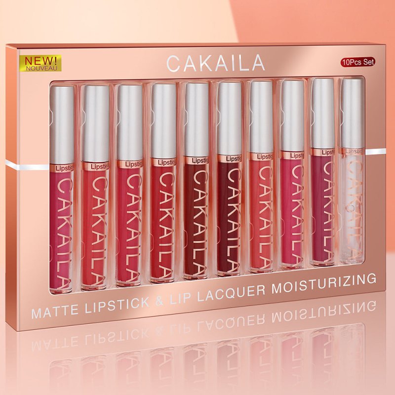 Pack Of 10 Matte Nonstick Cup Waterproof Lip Gloss $36.76 Dana Fashion style: 1 Style makeup Selling point: Color and texture: It can fully meet the needs of all women. Saturated hue, smooth texture, easy to apply. Use aspects: Easy to use, suitable for e