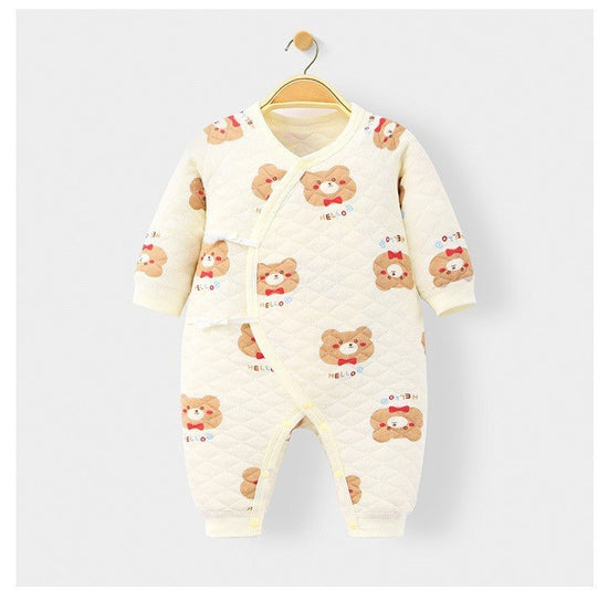 Padded Long Sleeve Baby Onesie $19.69 Dana Fashion style: Baby jumpsuits Size: 52CM Baby Clothing Product information: Thickness: Thickening Main fabric component: cotton Main fabric content: 100 (%) Hooded or not: No hooded Size Information: Size: Newbor