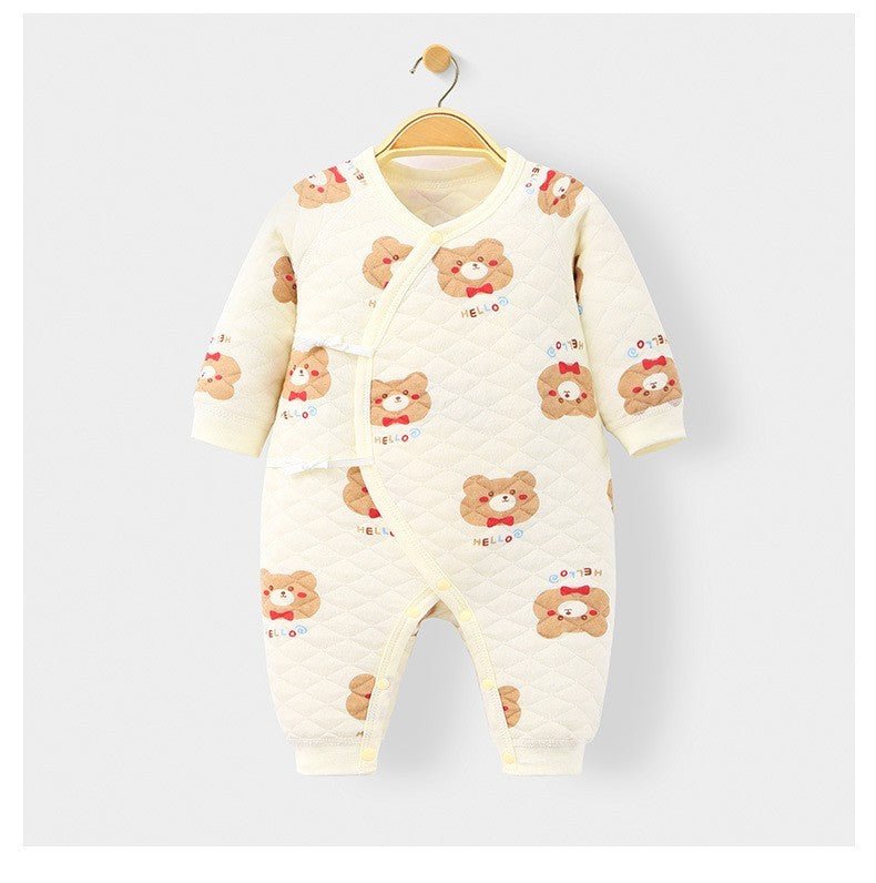 Padded Long Sleeve Baby Onesie $19.69 Dana Fashion style: Baby jumpsuits Size: 52CM Baby Clothing Product information: Thickness: Thickening Main fabric component: cotton Main fabric content: 100 (%) Hooded or not: No hooded Size Information: Size: Newbor