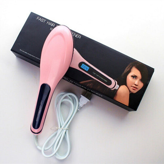Paddle Brush Hair Straightener $18.46 Dana Fashion Model: BlackxAU Beauty Tools PRODUCT DESCRIPTION Introduction : Color : Pink , Black Type : Straightener Hair Comb Voltage : Global Universal Voltage 100 V - 240 V Plug Standard : EU Plug / US Plug / UK P