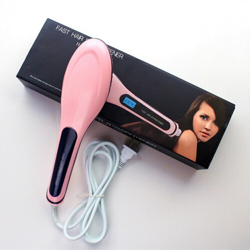 Paddle Brush Hair Straightener $18.46 Dana Fashion Model: BlackxAU Beauty Tools PRODUCT DESCRIPTION Introduction : Color : Pink , Black Type : Straightener Hair Comb Voltage : Global Universal Voltage 100 V - 240 V Plug Standard : EU Plug / US Plug / UK P