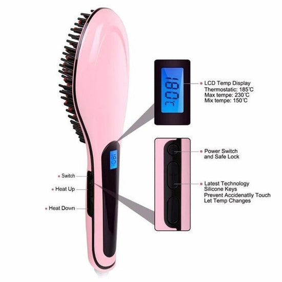 Paddle Brush Hair Straightener $18.46 Dana Fashion Model: BlackxAU Beauty Tools PRODUCT DESCRIPTION Introduction : Color : Pink , Black Type : Straightener Hair Comb Voltage : Global Universal Voltage 100 V - 240 V Plug Standard : EU Plug / US Plug / UK P