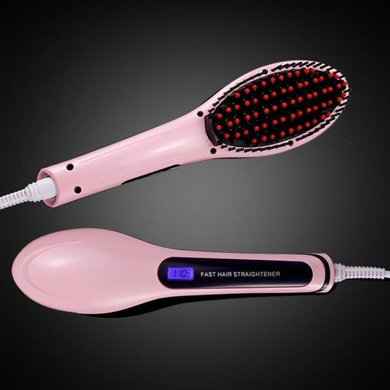 Paddle Brush Hair Straightener $18.46 Dana Fashion Model: BlackxAU Beauty Tools PRODUCT DESCRIPTION Introduction : Color : Pink , Black Type : Straightener Hair Comb Voltage : Global Universal Voltage 100 V - 240 V Plug Standard : EU Plug / US Plug / UK P