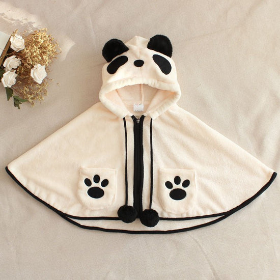 Panda Cape panda hood with pocket Cape $69.65 Dana Fashion Color: White Size: L Baby Clothing Hooded or not: Hooded Type of bladder: no bladder Flat needle pitch 12-14 stitches / 3cm: no Main fabric composition: acetate fiber Small size (suitable for babi