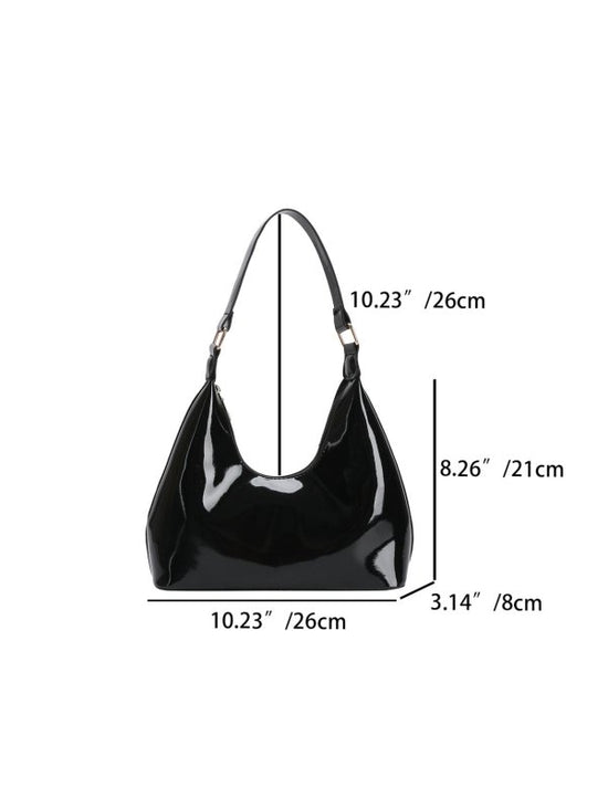Patent Leather Glossy Women's Shoulder Bag Fashion All-match Handbag $23.05 Dana Fashion Color: Black Women's Bags Product information: Lining texture: PU Applicable scenario: Daily configuration Color: black, khaki, brown, red Outer bag type: Three-dimen