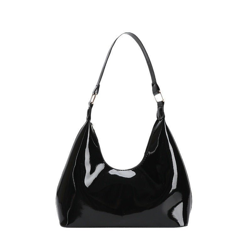 Patent Leather Glossy Women's Shoulder Bag Fashion All-match Handbag $23.05 Dana Fashion Color: Black Women's Bags Product information: Lining texture: PU Applicable scenario: Daily configuration Color: black, khaki, brown, red Outer bag type: Three-dimen