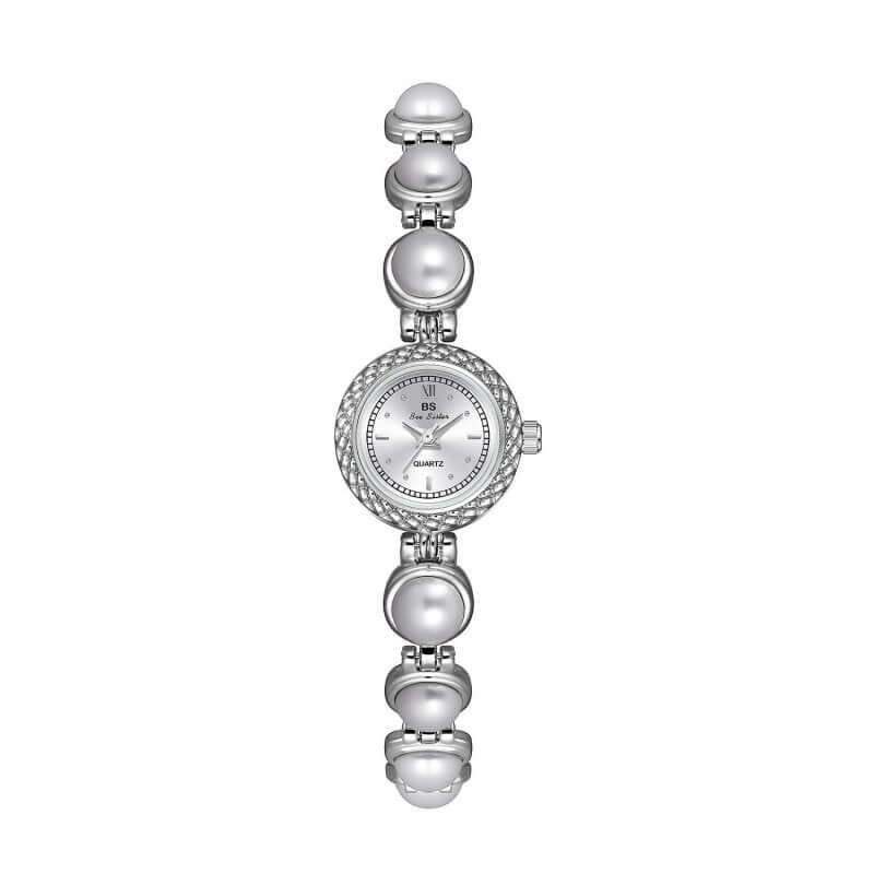Pearl Bracelet Watch Temperament Women's Watch $35.50 Dana Fashion Color: Classic Silver Women's Accessories Product information: Material: electroplated alloy Surface: Sun pattern metal surface Watch cover: mineral reinforced glass Movement: quartz movem