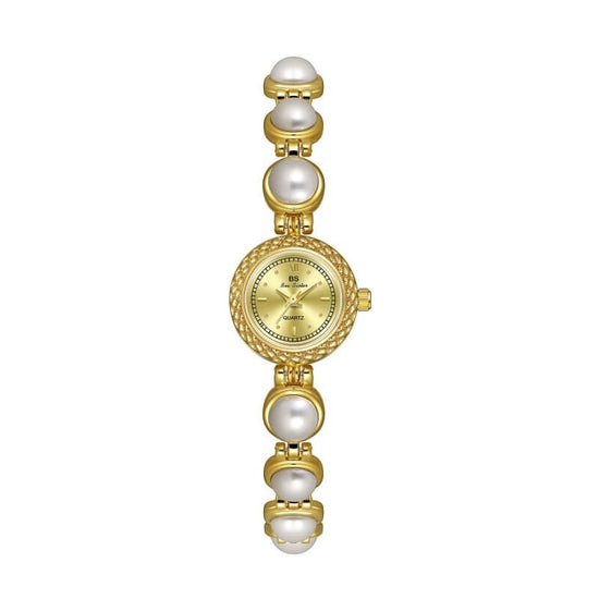 Pearl Bracelet Watch Temperament Women's Watch $35.50 Dana Fashion Color: Champagne Gold Surface Women's Accessories Product information: Material: electroplated alloy Surface: Sun pattern metal surface Watch cover: mineral reinforced glass Movement: quar