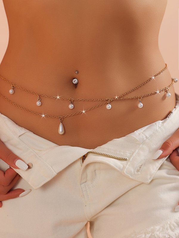 Pearl Ornament Simple Body Waist Chain $18.85 Dana Fashion Color: White Gold Women's Accessories Product information: Color: white & gold Applicable Gender: Female Applicable age: Adult Material: Pearl Style: Simple Number of turns: Double Circle Size: Pa