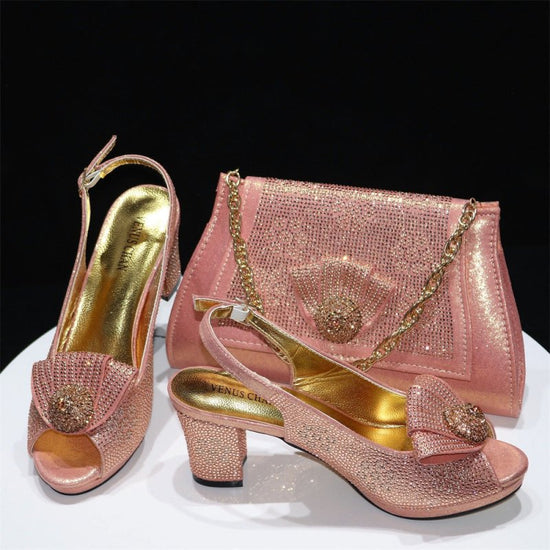 Peep Toe Shoes Rhinestone Chunky Heel High Heel Clutch $189.00 Dana Fashion Color: Peach Size: 37 Women's shoes Product information: Lining material: PU Scaffolding shape: Pointed Color: Magenta, orange, peach, silver, gold, green Upper material: PU Size: