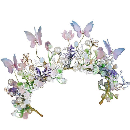 Performance Butterfly Garland Headdress Super Fairy MSN Series Children's Garland $59.00 Dana Fashion Color: Blue And White Women's Accessories Product information: Color: blue and white crown Applicable people: children Style: Children Material: Metal Po