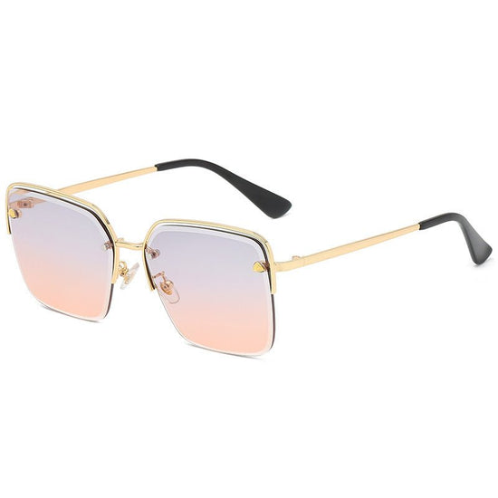 Personality Trend Sunglasses Summer Half Metal Frame Two-color Gradient PC Lens Fashion Glasses $26.00 Dana Fashion Color: Pink Women's Accessories Specifications: Conventional Glasses structure: frame Lens material: AC Style: Fashion Frame material: PC U