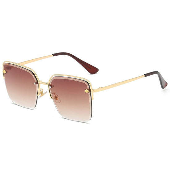 Personality Trend Sunglasses Summer Half Metal Frame Two-color Gradient PC Lens Fashion Glasses $26.00 Dana Fashion Color: Gradient tea Women's Accessories Specifications: Conventional Glasses structure: frame Lens material: AC Style: Fashion Frame materi