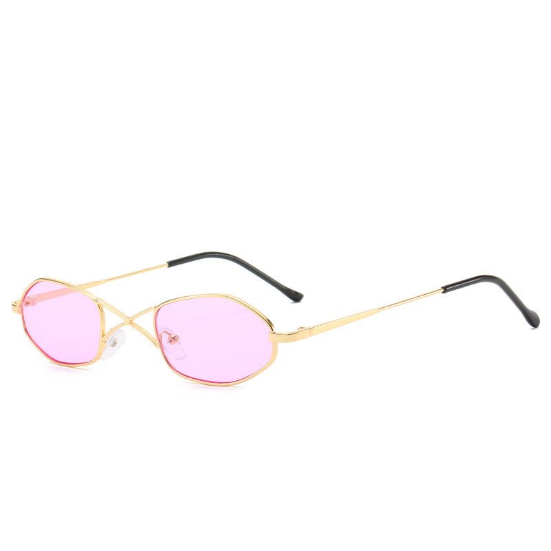 Personalized double beam glasses $16.11 Dana Fashion Color: Gold and purple Women's Accessories Specifications: Conventional Glasses structure: frame Whether polarized light: No Lens material: AC Style: Personality Frame material: plastic + metal UV resis