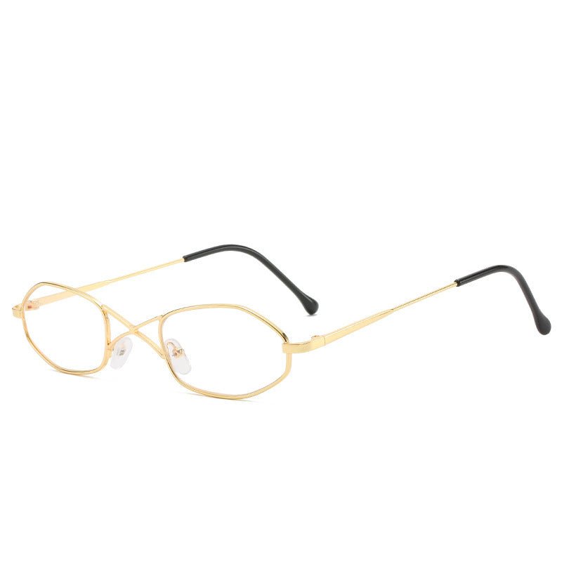Personalized double beam glasses $16.11 Dana Fashion Color: Gold Flat mirror Women's Accessories Specifications: Conventional Glasses structure: frame Whether polarized light: No Lens material: AC Style: Personality Frame material: plastic + metal UV resi