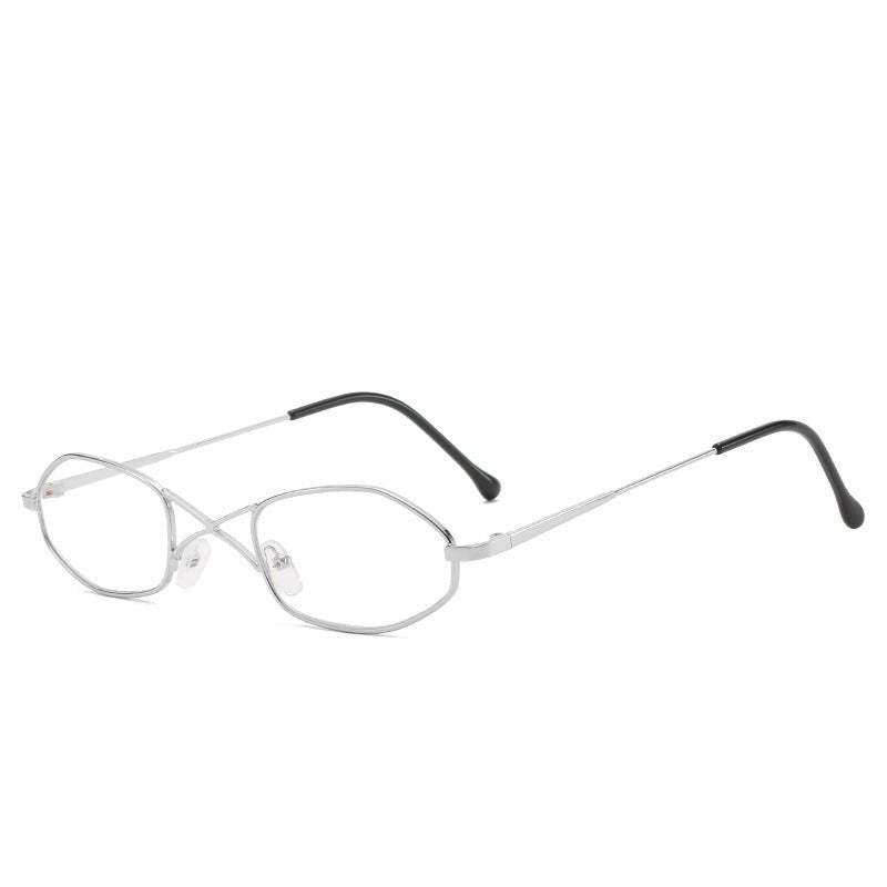 Personalized double beam glasses $16.11 Dana Fashion Color: Sliver Flat mirror Women's Accessories Specifications: Conventional Glasses structure: frame Whether polarized light: No Lens material: AC Style: Personality Frame material: plastic + metal UV re