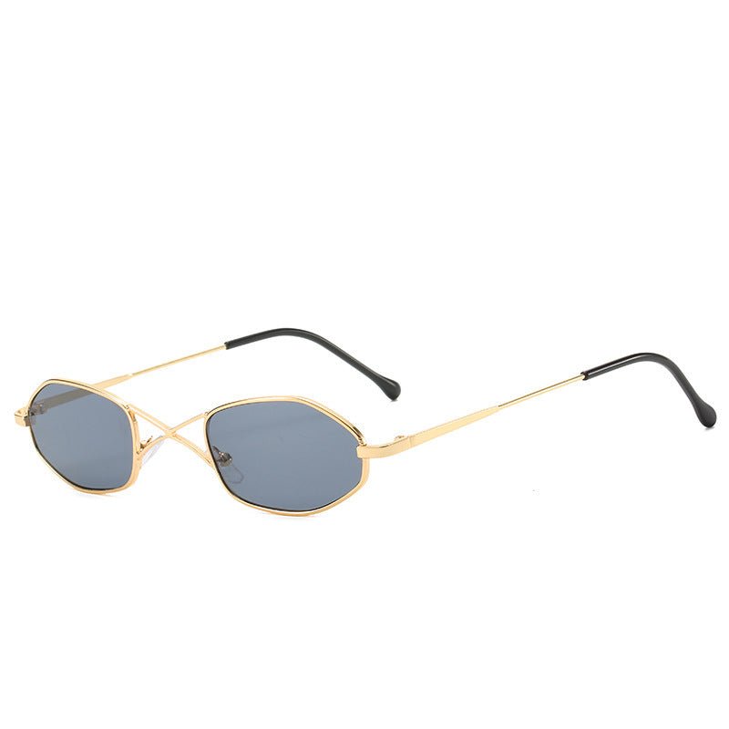 Personalized double beam glasses $16.11 Dana Fashion Color: Gold and grey Women's Accessories Specifications: Conventional Glasses structure: frame Whether polarized light: No Lens material: AC Style: Personality Frame material: plastic + metal UV resista