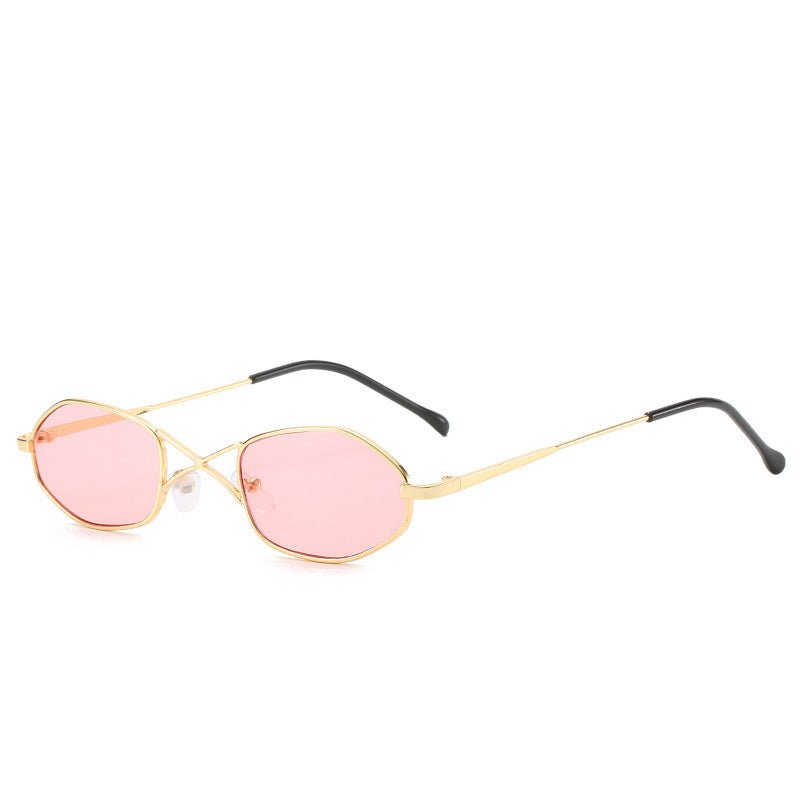 Personalized double beam glasses $16.11 Dana Fashion Color: Gold and pink Women's Accessories Specifications: Conventional Glasses structure: frame Whether polarized light: No Lens material: AC Style: Personality Frame material: plastic + metal UV resista