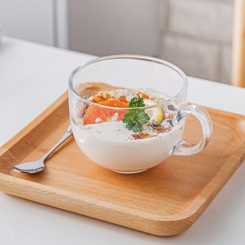 Personalized Milk Spoon with Cover Large Glass Bowl $19.50 Dana Fashion Color: A Dana's Kitchen Overview： Brimmel oatmeal breakfast water cup creative personality with cover spoon milk home large volume glass bowl lady Specification： Product name: Toughen