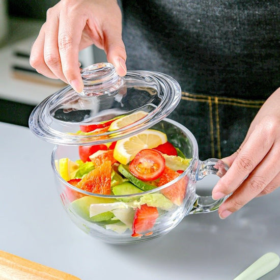 Personalized Milk Spoon with Cover Large Glass Bowl $19.50 Dana Fashion Color: B Dana's Kitchen Overview： Brimmel oatmeal breakfast water cup creative personality with cover spoon milk home large volume glass bowl lady Specification： Product name: Toughen