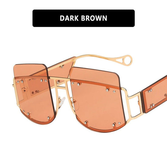 Personalized Sunglasses Hip Hop Fashion Trend Sunglasses $29.99 Dana Fashion Color: Dark Brown Women's Accessories Product information Glasses structure: frame Whether to polarize: No Lens material: resin Frame material: metal Anti-UV grade: UV400 Visible