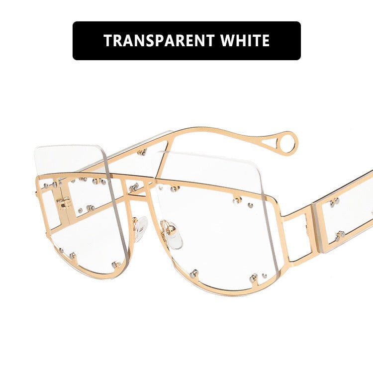 Personalized Sunglasses Hip Hop Fashion Trend Sunglasses $29.99 Dana Fashion Color: Transparent Women's Accessories Product information Glasses structure: frame Whether to polarize: No Lens material: resin Frame material: metal Anti-UV grade: UV400 Visibl