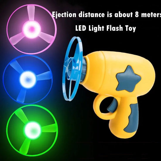Pet Toy Dog Cat LED Light Toy Luminous Children's Party Toy Bamboo Dragonfly Toy Training Toy Pet Throw Launcher $10.17 Dana Fashion Color: Blue Toys & Hobbies Overview: Super saucer launcher toys that keep kiddos enthralled! This pack comes with a SET OF