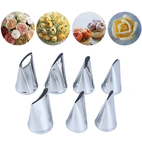 Petals mouth $9.50 Dana Fashion Style: 7pcs Color: Sliver Dana's Kitchen Material: 304 stainless steel Uses: cream flower 7-piece set, a set of about 30 grams