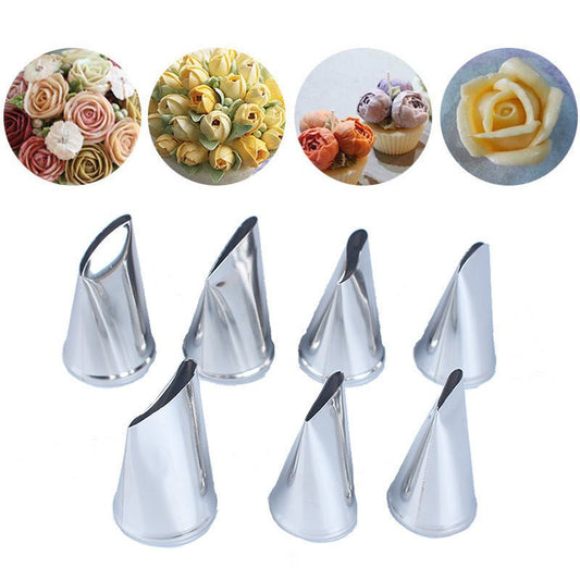 Petals mouth $9.50 Dana Fashion Style: 7pcs Color: Sliver Dana's Kitchen Material: 304 stainless steel Uses: cream flower 7-piece set, a set of about 30 grams