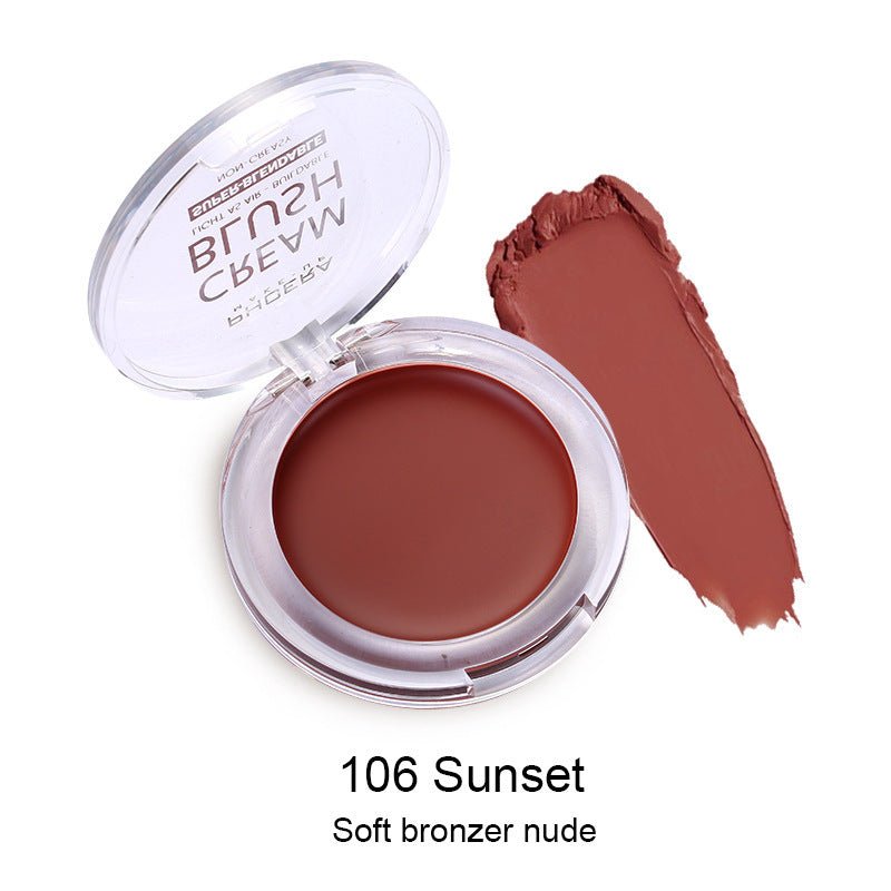 PHOERA Light And Brightening Blush Cream $15.50 Dana Fashion Color: 106Sunset makeup Product information : Skin Type: General Color: single color Color number: 101#Freesia,102#Peach,103#Strawberry,104#Sunflower,105#Dusk,106#Sunset,107#Grape,108#Berry, pla