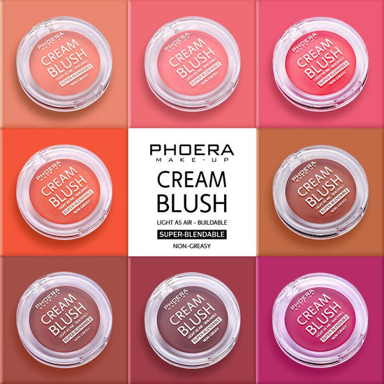 PHOERA Light And Brightening Blush Cream $15.50 Dana Fashion Color: 101Freesia makeup Product information : Skin Type: General Color: single color Color number: 101#Freesia,102#Peach,103#Strawberry,104#Sunflower,105#Dusk,106#Sunset,107#Grape,108#Berry, pl