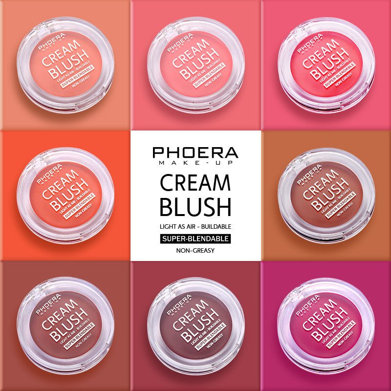 PHOERA Light And Brightening Blush Cream $15.50 Dana Fashion Color: 101Freesia makeup Product information : Skin Type: General Color: single color Color number: 101#Freesia,102#Peach,103#Strawberry,104#Sunflower,105#Dusk,106#Sunset,107#Grape,108#Berry, pl