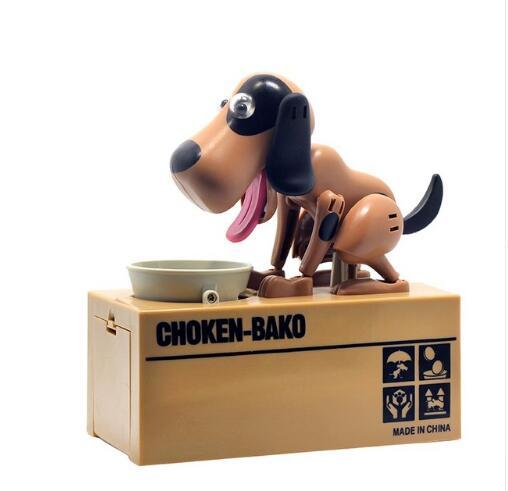 Piggy bank Robotic Dog Bank Canine Money Box Doggy Coin Bank $27.17 Dana Fashion Color: brown with black Toys & Hobbies Size: The product size is about 150 × 80 × 160 mm; the package size is about 180 × 100 × 200 mm Battery: AA battery (5th battery) × 2 k