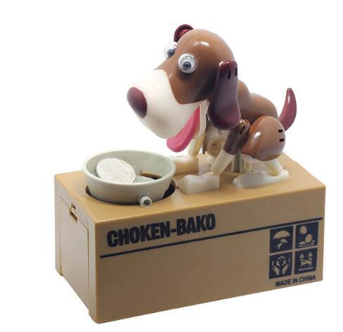 Piggy bank Robotic Dog Bank Canine Money Box Doggy Coin Bank $24.70 Dana Fashion Color: brown with white Toys & Hobbies Size: The product size is about 150 × 80 × 160 mm; the package size is about 180 × 100 × 200 mm Battery: AA battery (5th battery) × 2 k