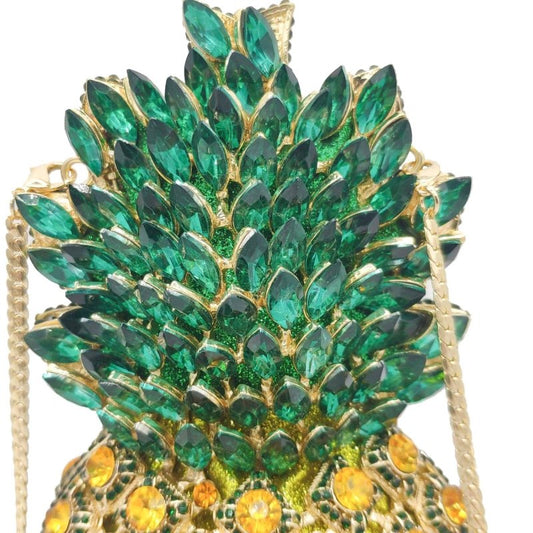 Pineapple Rhinestone Banquet Clutch $169.00 Dana Fashion Color: Color2 Women's Bags Material: metal Applicable scenarios: meal bag, banquet bag, evening bag, banquet bag Fabric texture: alloy Lining material: PU Bag shape: pineapple Size: 20x10x10cm Popul