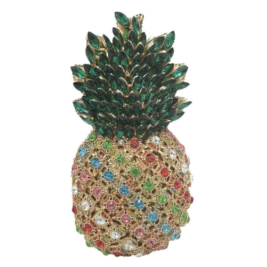 Pineapple Rhinestone Banquet Clutch $169.00 Dana Fashion Color: Color3 Women's Bags Material: metal Applicable scenarios: meal bag, banquet bag, evening bag, banquet bag Fabric texture: alloy Lining material: PU Bag shape: pineapple Size: 20x10x10cm Popul
