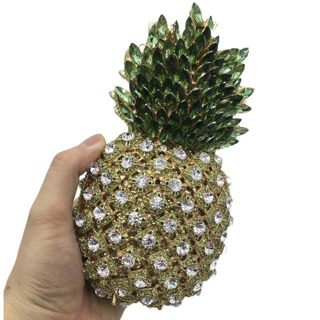 Pineapple Rhinestone Banquet Clutch $169.00 Dana Fashion Color: Color4 Women's Bags Material: metal Applicable scenarios: meal bag, banquet bag, evening bag, banquet bag Fabric texture: alloy Lining material: PU Bag shape: pineapple Size: 20x10x10cm Popul