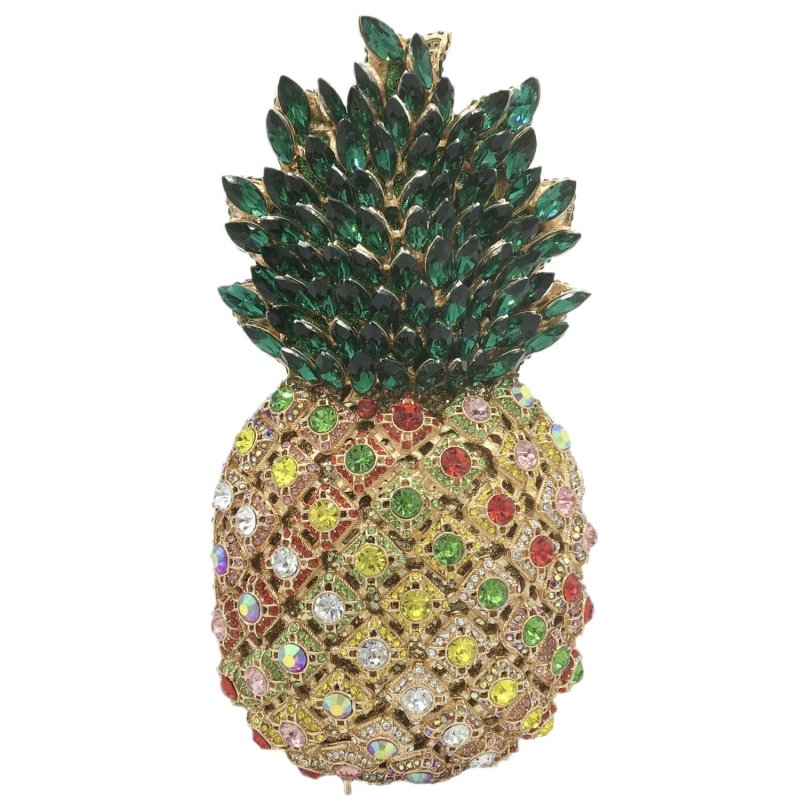Pineapple Rhinestone Banquet Clutch $169.00 Dana Fashion Color: Color2 Women's Bags Material: metal Applicable scenarios: meal bag, banquet bag, evening bag, banquet bag Fabric texture: alloy Lining material: PU Bag shape: pineapple Size: 20x10x10cm Popul