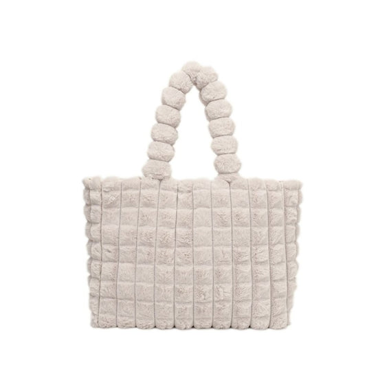 Plaid Handbags Winter Fashion High Capacity Shopping Plush Bag Korean Style Personalized Designer Luxury Tote Bags For Women $49.50 Dana Fashion Color: Beige Size: L Women's Bags Product information: Material: plush Style: fashionable and simple Features: