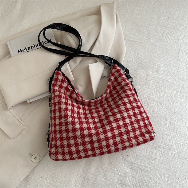 Plaid Large Capacity Commute Leisure Simple Backpack $24.70 Dana Fashion Color: Small Plaid Red Women's Bags Product information: Lining texture: Polyester Applicable scenario: Daily matching Color: small plaid red, small plaid khaki, large plaid black, l
