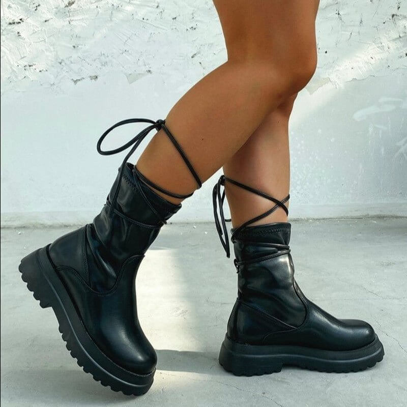 Platform Lace-up Middle Boots Plus Size Platform Heel Ankle Boots $49.90 Dana Fashion Color: Beige Size: 35 Women's shoes Product information: Color: black, beige Heel height: mid heel (3-5CM) Size: 35, 36, 37, 38, 39, 40, 41, 42, 43 Sole craft: viscose s