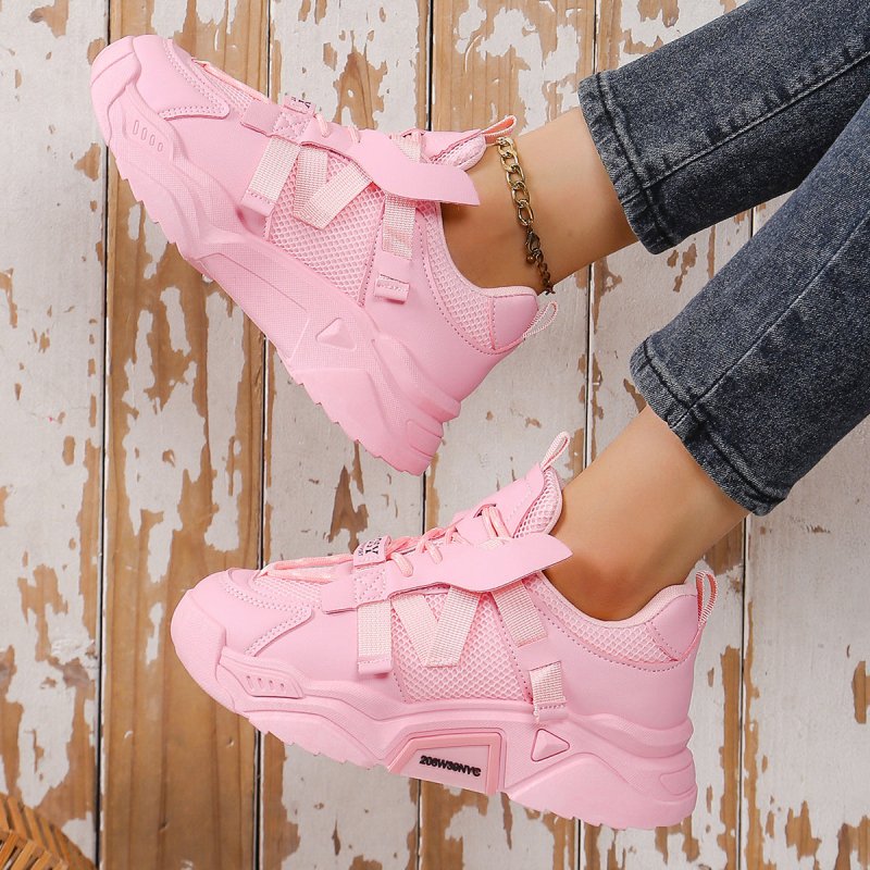 Platform Mesh Surface Dad Shoes Women's Breathable Mesh Sports $39.24 Dana Fashion Color: Pink Size: 36 Yards Women's shoes Product information: Thickness: ordinary thickness Applicable places: plastic, floor, wild, other Pattern: Animal Applicable sports