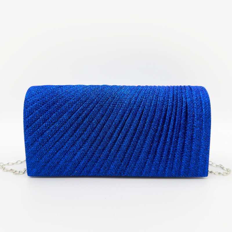 Pleated Party Dinner Bag $39.32 Dana Fashion Color: Blue Women's Bags Product information: Lining texture: Polyester Applicable scenarios: Daily matching Color: blue, silver, champagne, black, Rose Red Hardness: medium and soft Material: PVC Suitcase shap