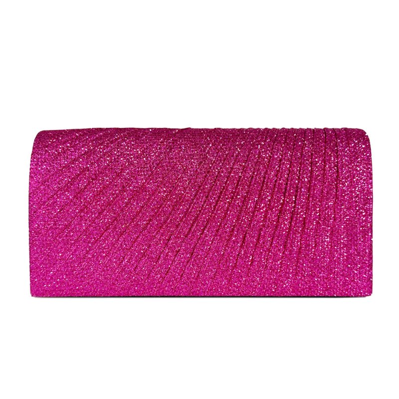 Pleated Party Dinner Bag $39.32 Dana Fashion Color: Rose Red Women's Bags Product information: Lining texture: Polyester Applicable scenarios: Daily matching Color: blue, silver, champagne, black, Rose Red Hardness: medium and soft Material: PVC Suitcase