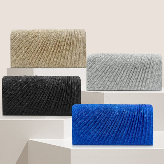 Pleated Party Dinner Bag $39.32 Dana Fashion Color: Black Women's Bags Product information: Lining texture: Polyester Applicable scenarios: Daily matching Color: blue, silver, champagne, black, Rose Red Hardness: medium and soft Material: PVC Suitcase sha