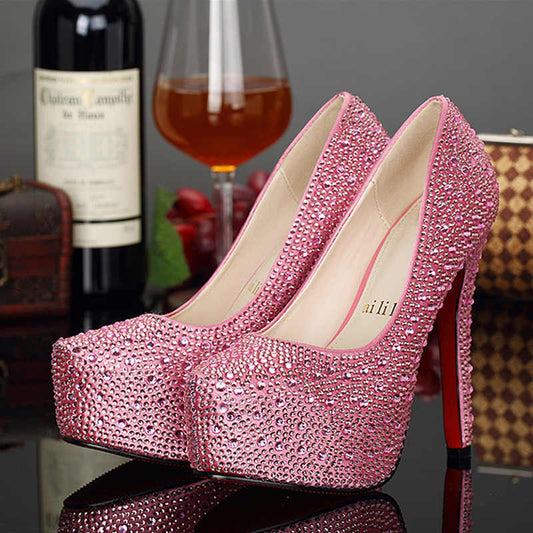 Plus Size Crystal 14cm Super High Heels $95.12 Dana Fashion Color: Black 14cm Size: 34 Women's shoes Product information: Size: 34,37,41,39,36,38,35,40,42 Upper material: sequin cloth Shoe Manufacturing Process: glued shoes Style: Pumps Insole material: P