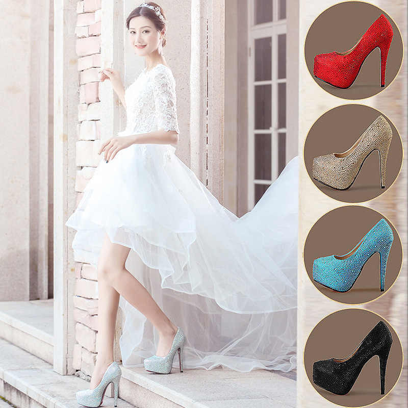 Plus Size Crystal 14cm Super High Heels $95.12 Dana Fashion Color: Black 14cm Size: 34 Women's shoes Product information: Size: 34,37,41,39,36,38,35,40,42 Upper material: sequin cloth Shoe Manufacturing Process: glued shoes Style: Pumps Insole material: P